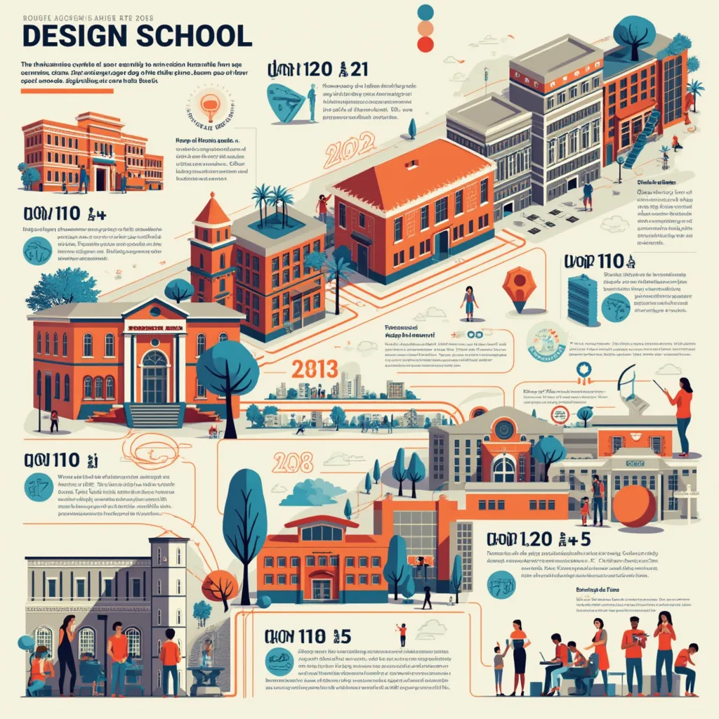 Ilustração representando a linha do tempo da DesignBR com marcos importantes e crescimento